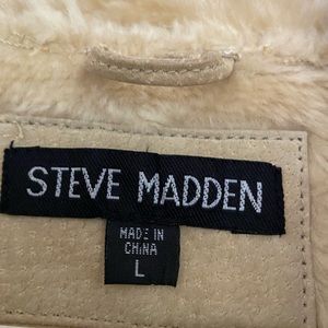 Sherpa and suede long coat